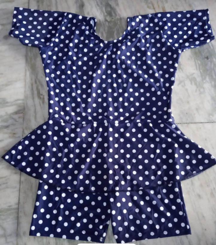 Ladies Half Sleeves With Frill Swimming Costume